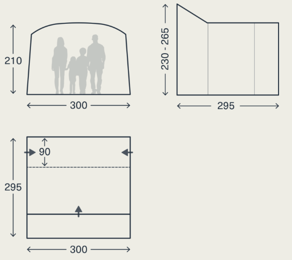 Dometic Kampa Traverse Mid freistehendes Gestänge-Vorzelt für Campingbusse 300 x 295cm Anbauhöhe 230-265cm – Bild 3