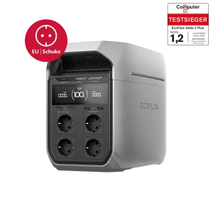 EcoFlow Power Station Delta 3 Plus EU mit Schuko Stecker – 1’024 Wh